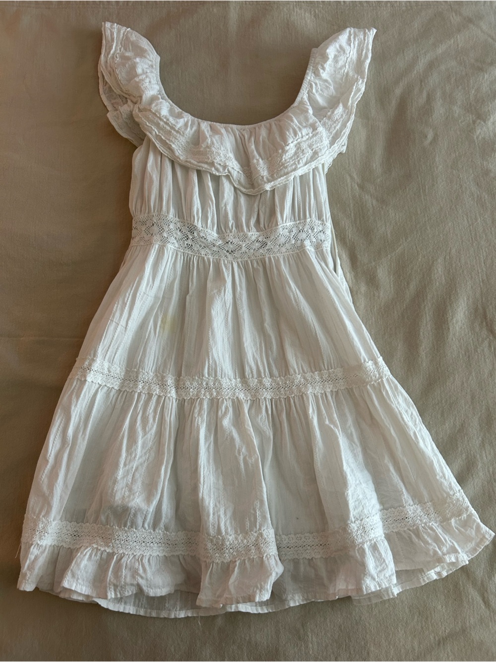 Altar'd State White Ruffled Tiered Dress